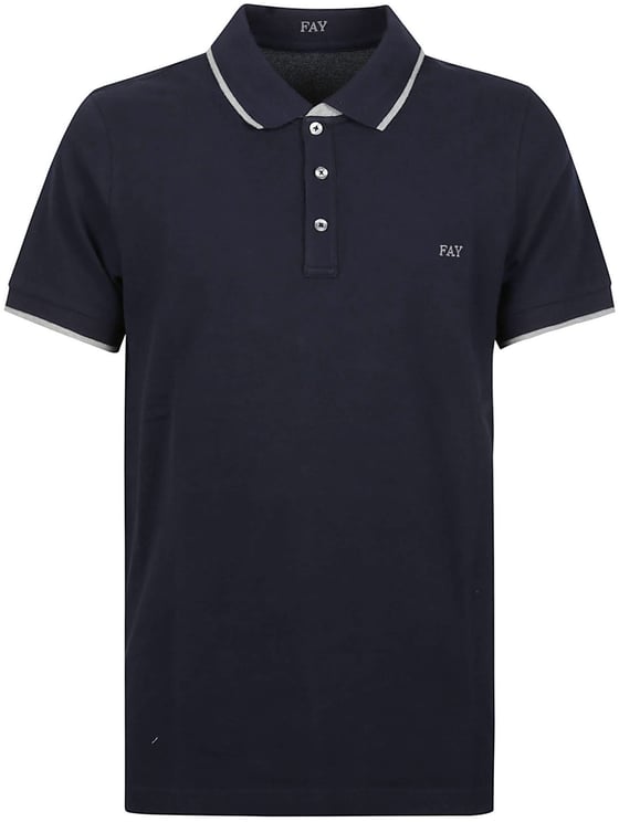 Fay Short Sleeve Slim Fit Polo Shirt Blue