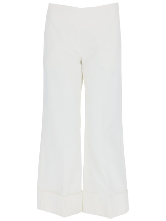 Fay Cotton-Blend Cropped Wide-Leg Pants