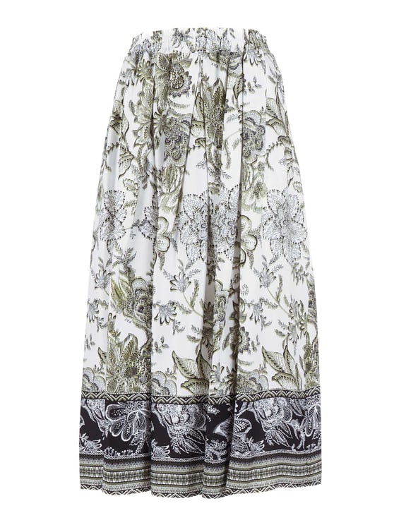 Fay Floral Print Elastic Long Skirt