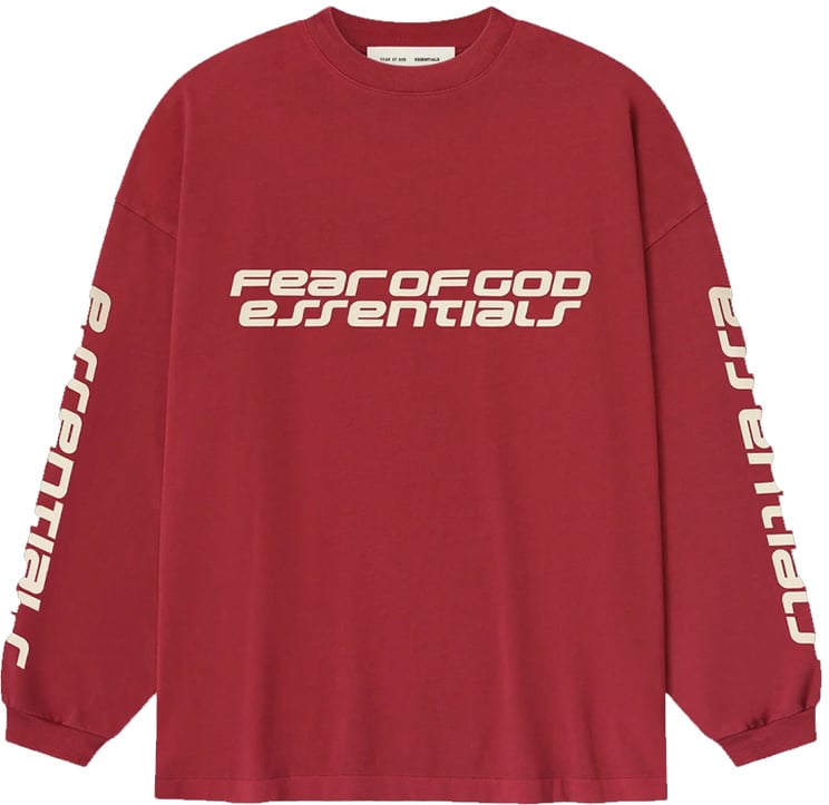 Fear of God Fear of God Essentials 90s Longsleeve 'Crimson'