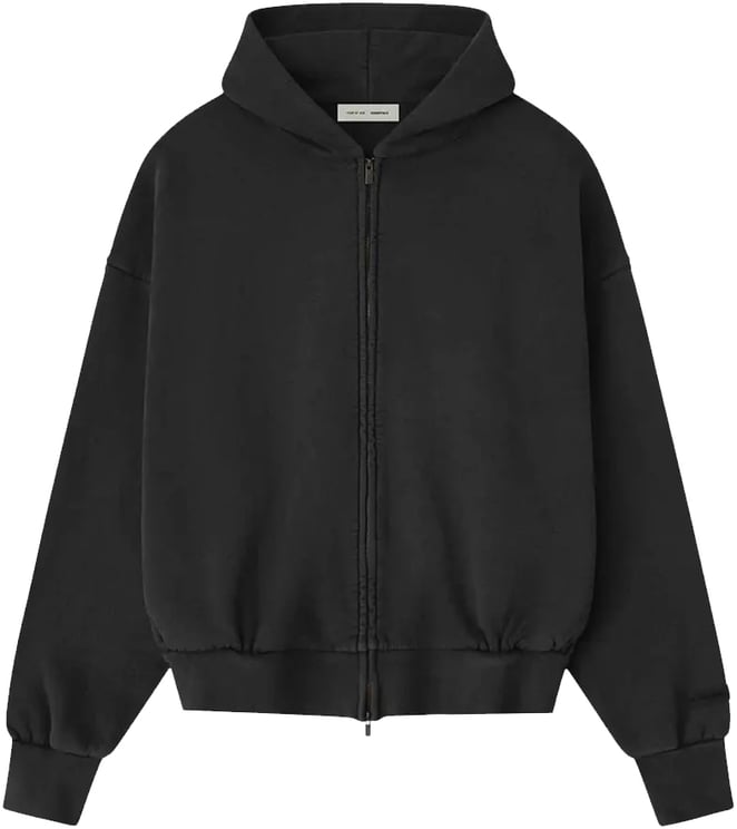 Fear of God Fear of God Essentials Embroidered Classic Full Zip Hoodie 'Vintage Black'
