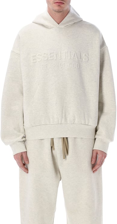 Fear of God Fear of God Essentials embossed hoodie oatmeal heater