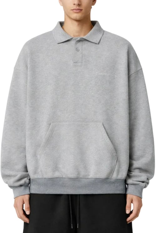 Fear of God SIGNATURE 90'S POLO SWEATSHIRT CONCRETE HEATHER/DARK CONCRETE HEATHER