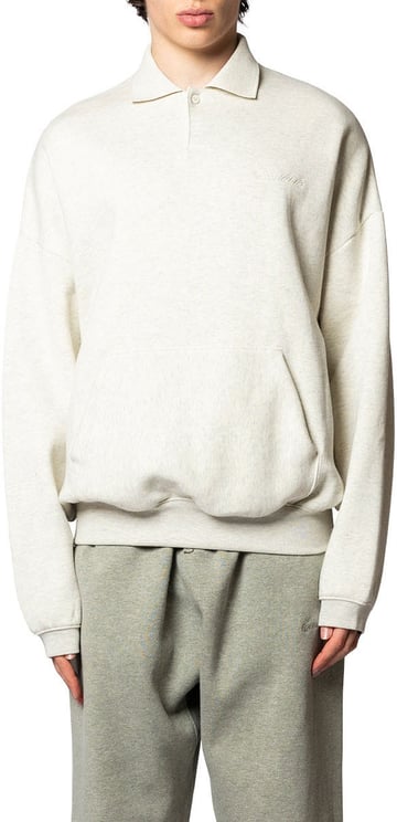 Fear of God SIGNATURE 90'S POLO SWEATSHIRT OATMEAL HEATHER/LIGHT HEATHER