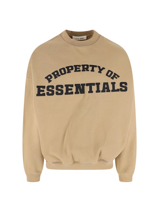 Fear of God Neutral Relaxed Arched Logo Cropped Sweatshirt