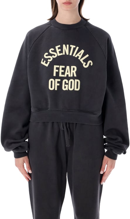 Fear of God Campus '90 Cropped Crewneck Faded Black