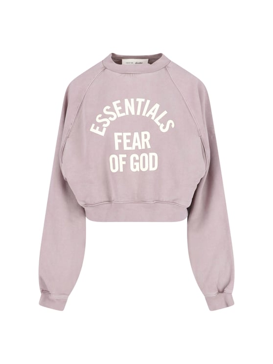 Fear of God Purple Cropped Relaxed Arched Logo Sweatshirt