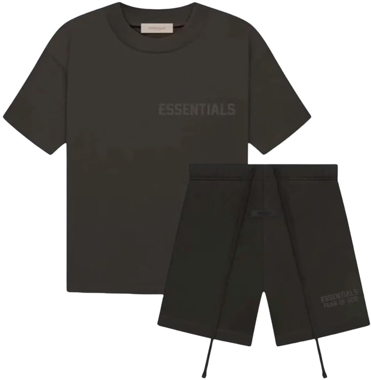 Fear of God Fear of God Essentials Off Black Summer Set