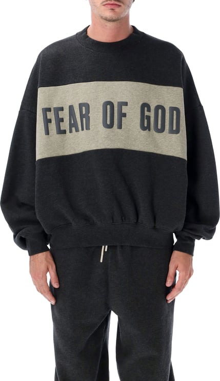 Fear of God Cropped Relaxed Panelled Sweatshirt Iron Grey