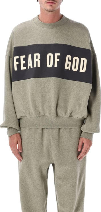 Fear of God Cropped Relaxed Panelled Sweatshirt Seal Heather