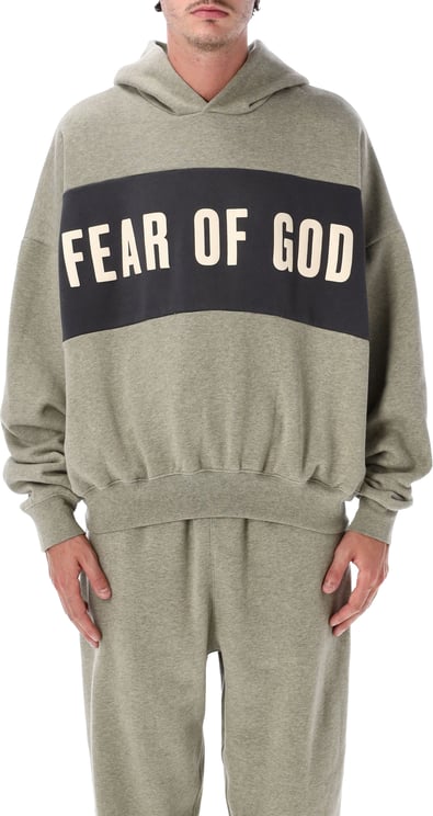 Fear of God Cropped Relaxed Panelled Hoodie Seal Heather