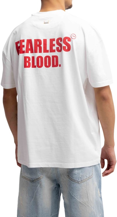 Fearless Blood Vintage T-Shirt Heren Wit/Rood