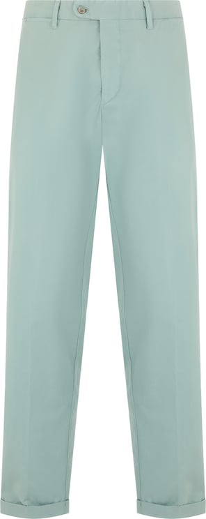 Fedeli Blue cotton trousers, casual and versatile