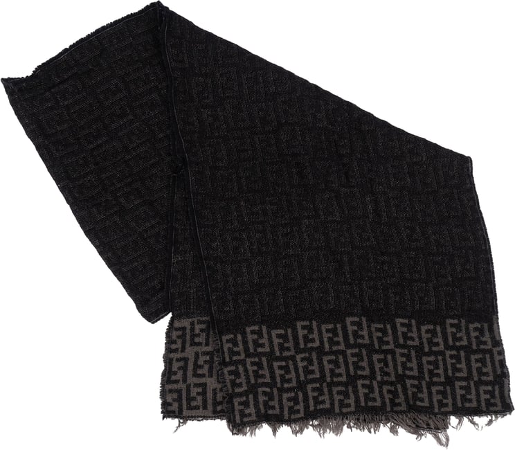 Fendi Fendi Monogram FF Logo Lanan Wool Schal Scarf
