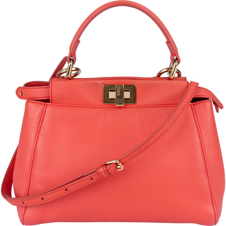 Fendi Fendi Leather Peekaboo Mini Handbag