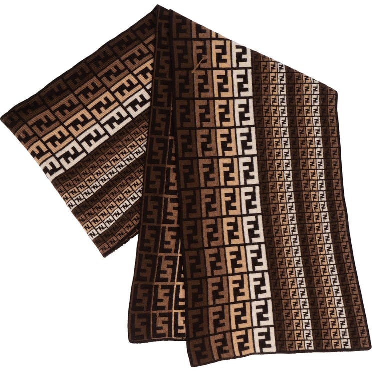 Fendi Fendi Wool Monogram Striped FF Emblem Schal Scarf