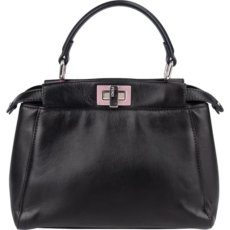 Fendi Fendi Black Leather Peekaboo Handbag