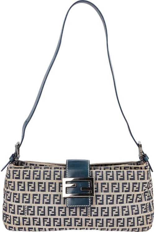 Fendi Fendi Monogram FF Zucca Baguette Buckle Shoulder Bag