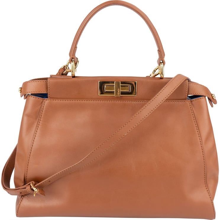 Fendi Fendi Brown Leather Peekaboo Handbag