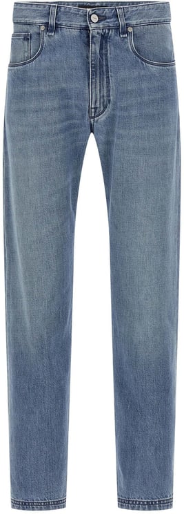 Fendi Fendi Blue Cotton Straight-Leg Jeans