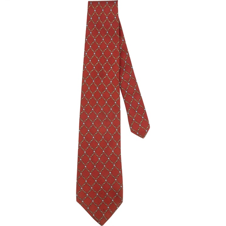 Fendi Fendi Emblem Diamond Pattern Silk Tie Krawatte