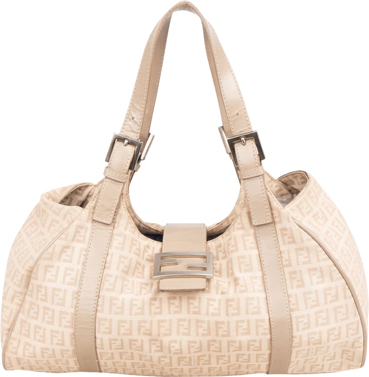 Fendi Fendi Monogram Zucca Baguette Buckle Shoulder Bag