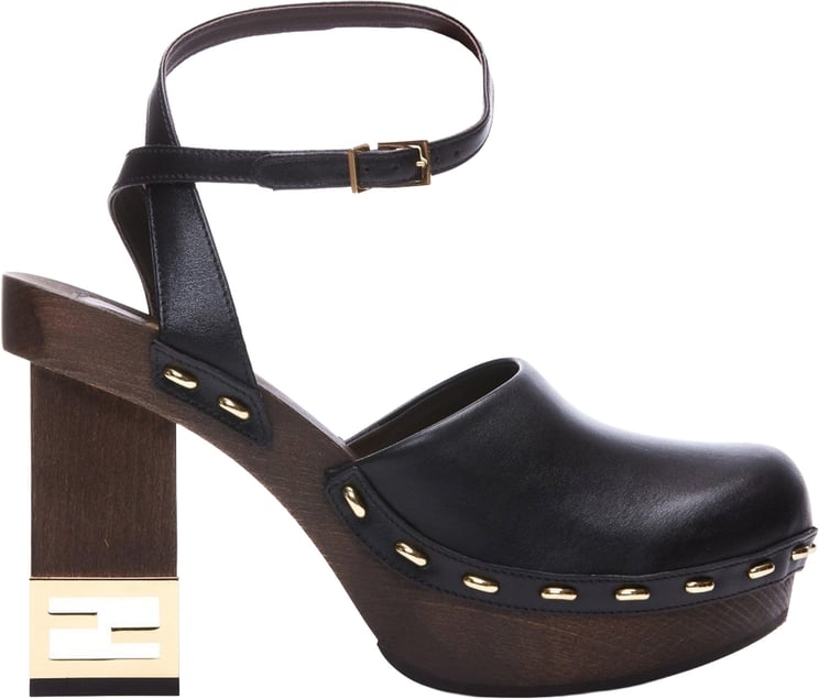 Fendi Fendi Decorative Heel Leather Pumps