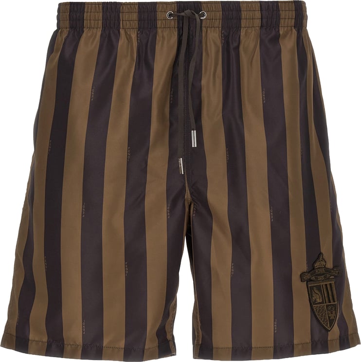 Fendi Fendi Brown Polyester Swim Shorts