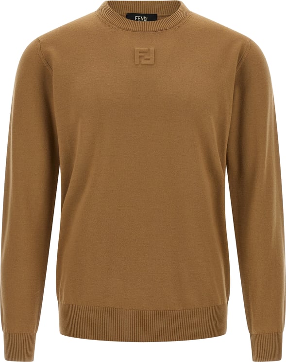 Fendi Fendi Beige Virgin Wool Cardigan