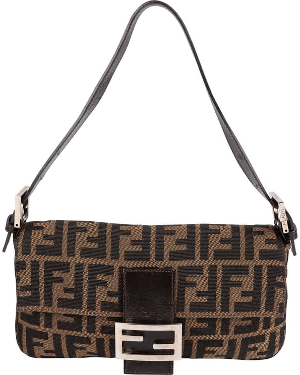 Fendi Fendi Monogram Zucca Baguette Shoulder Bag