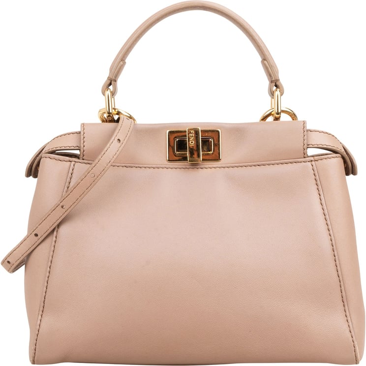 Fendi Fendi Leather Peekaboo Mini Handbag