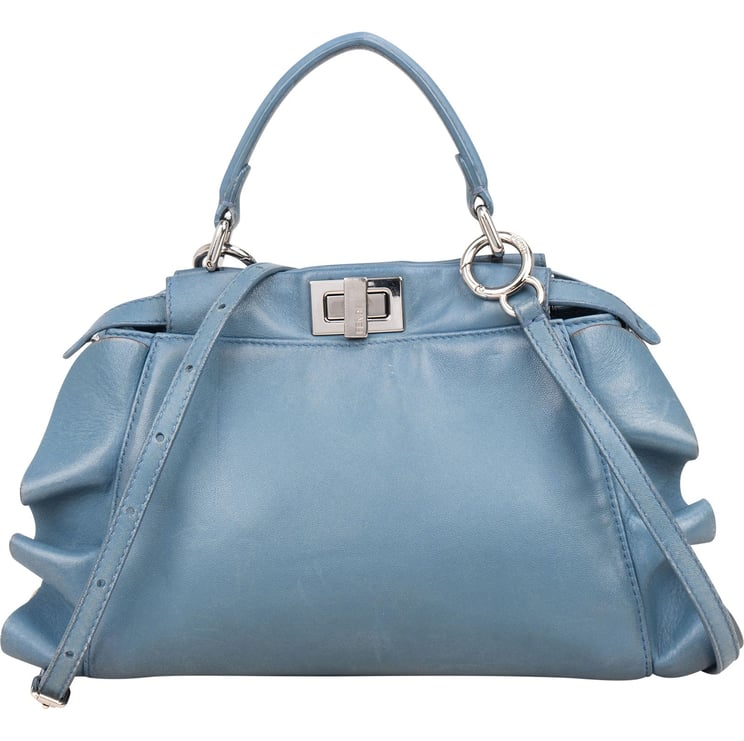 Fendi Fendi Leather Small Peekaboo Wave Handbag
