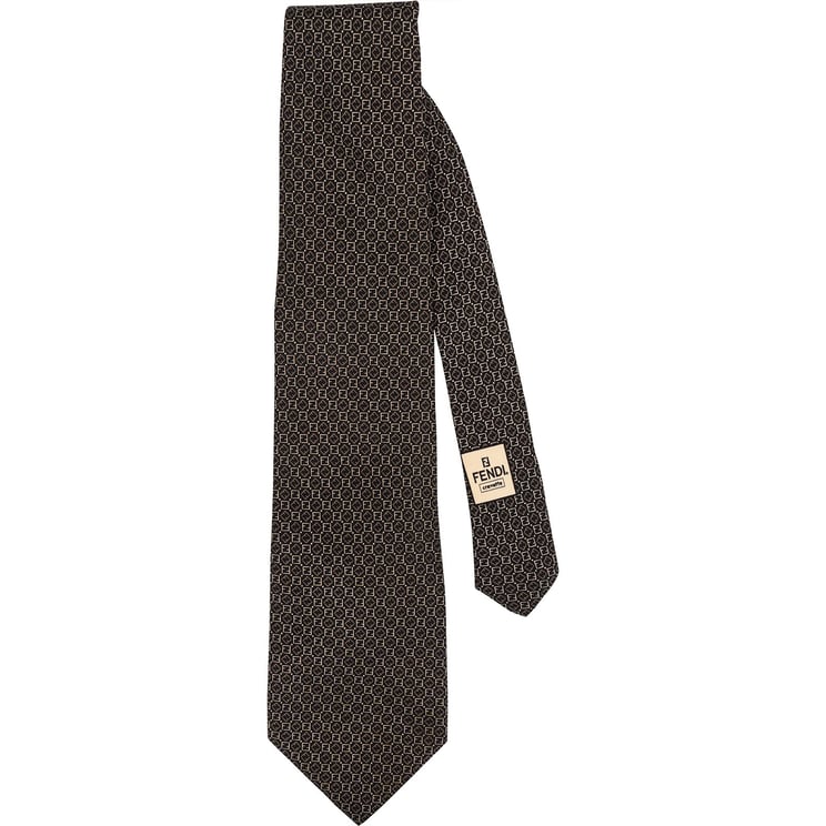 Fendi Fendi Monogram Zucca Pattern Silk Tie Krawatte
