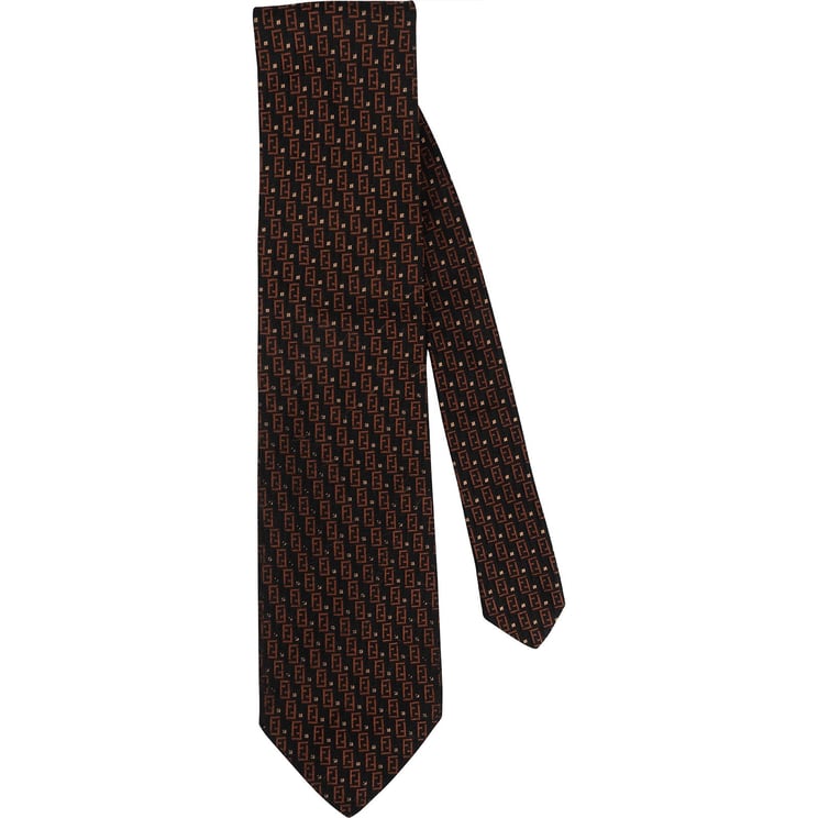 Fendi Fendi Monogram Zucca Pattern Silk Tie Krawatte
