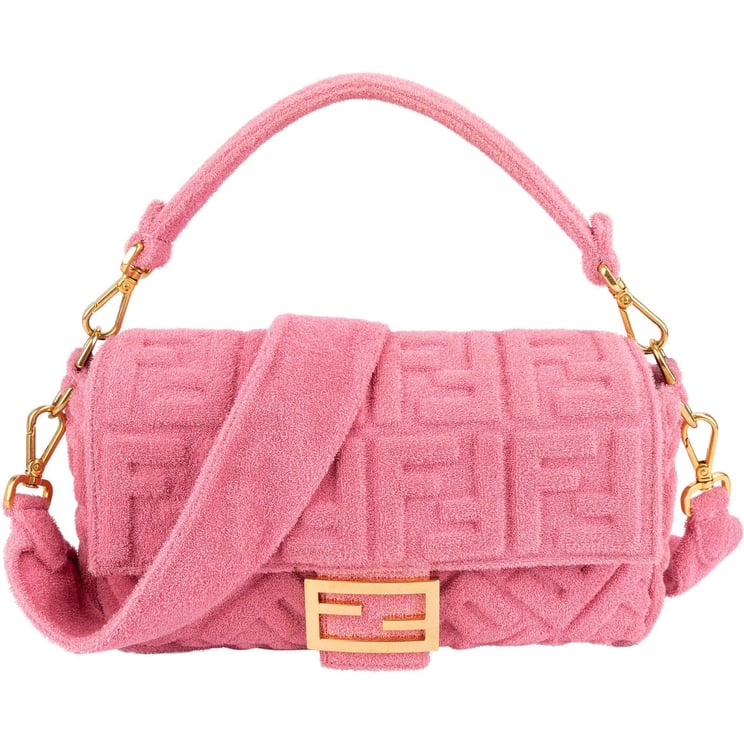 Fendi Fendi Limited Pink Terry Cloth Baguette Handbag
