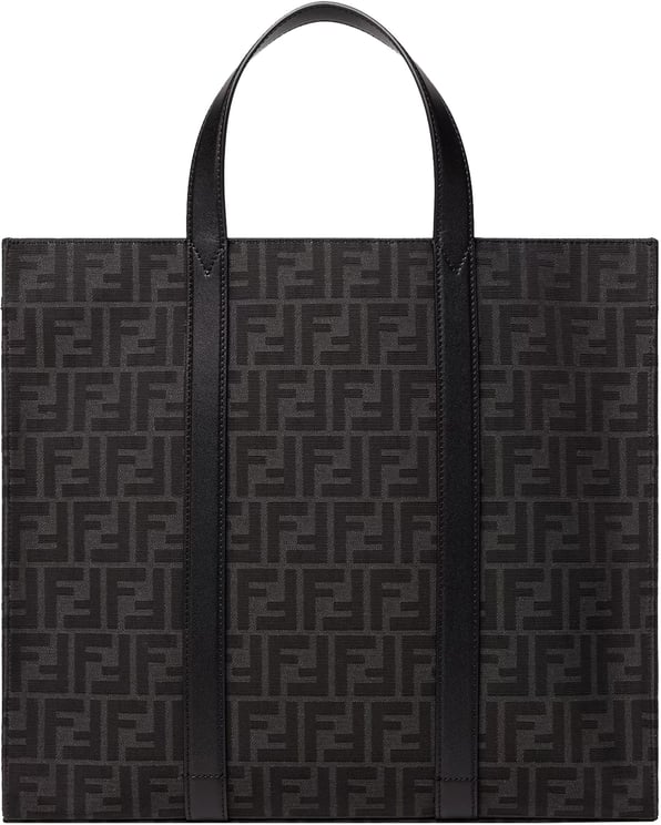 Fendi Structured FF Monogram Leather Accents Tote