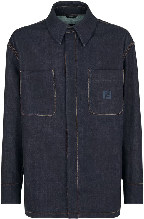 Fendi Selleria Structured Dark Blue Denim Jacket