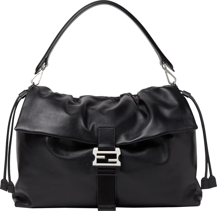 Fendi Mamma Baguette Ruched Flap Leather Bag
