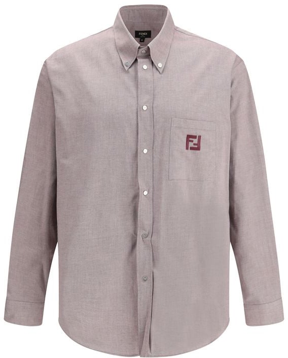 Fendi Fendi Bordeaux Cotton Shirt