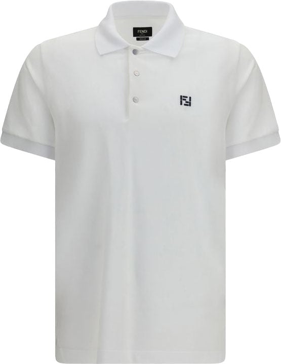 Fendi Fendi White Cotton Polo Shirt