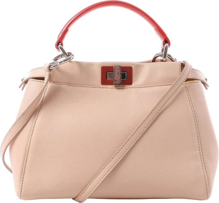Fendi Fendi Peekaboo Mini Leather 2Way Handbag in Pink 8BN244