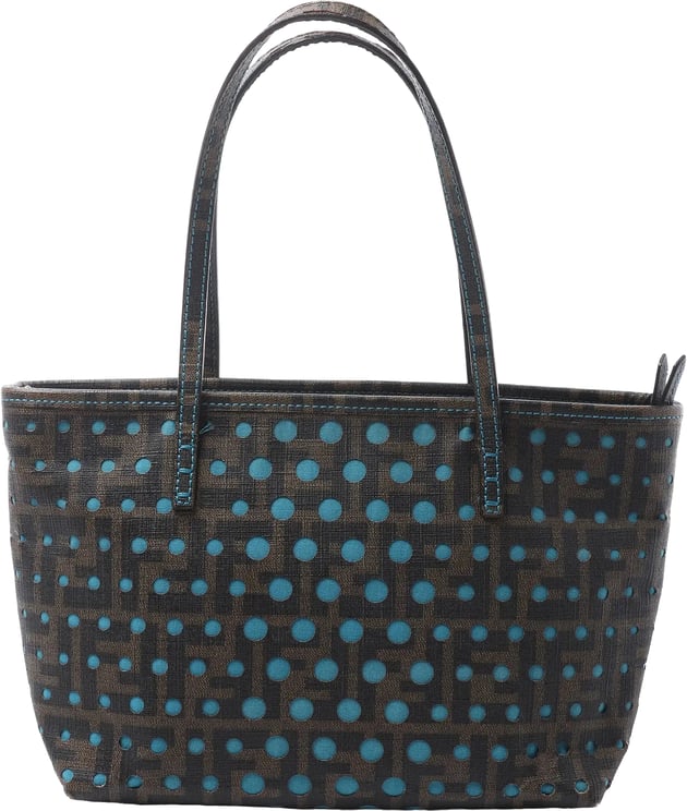 Fendi FENDI ZUCCa PVC Shoulder Bag in Brown x Blue 8BH223