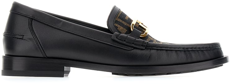 Fendi Fendi Black leather Oâ€™Lock loafers