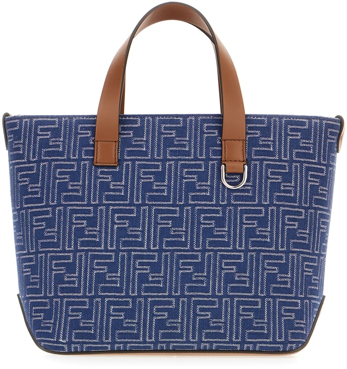 Fendi Fendi Embroidered denim hand bag