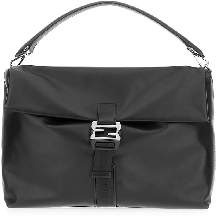 Fendi Fendi Black leather maxi Flux handbag