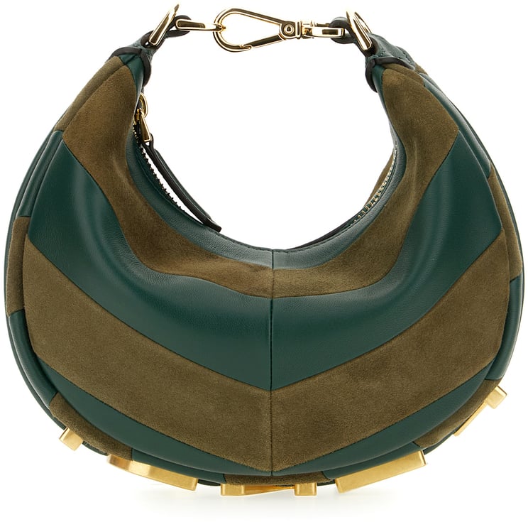 Fendi Fendi Two-tone leather and suede mini Fendigraphy handbag