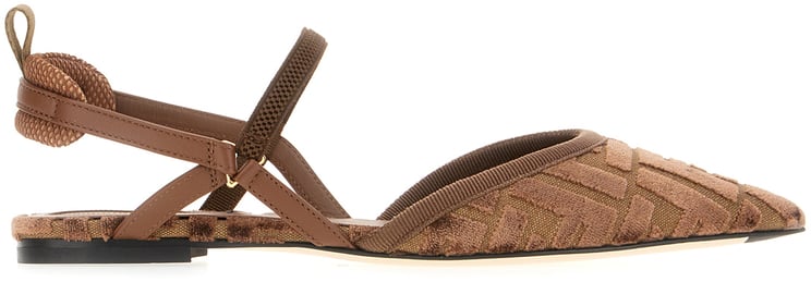 Fendi Fendi Chocolate velvet Kitten ballerinas