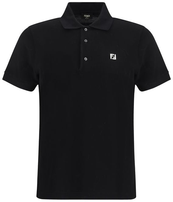 Fendi Fendi Black Cotton Polo Shirt