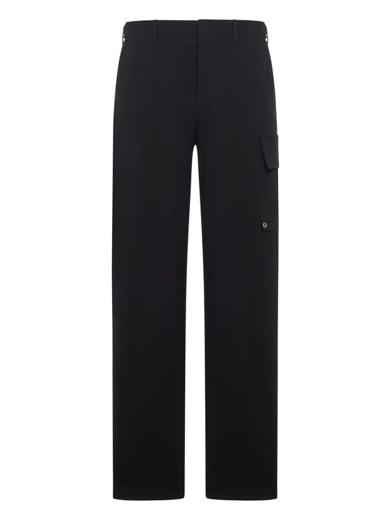 Fendi New Rich Gabardine Black Cargo Trousers