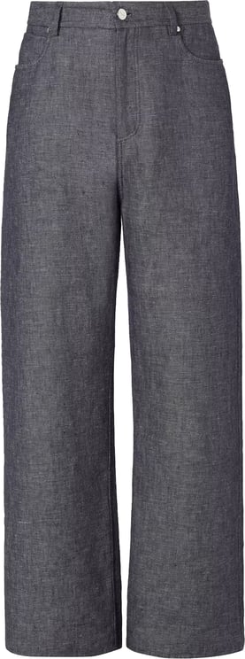 Fendi Relaxed Light Denim Grey Wide-Leg Jeans